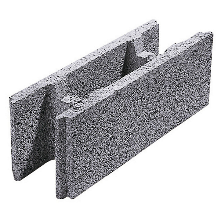Parpaing à bancher creux béton 20 x 20 x 50cm