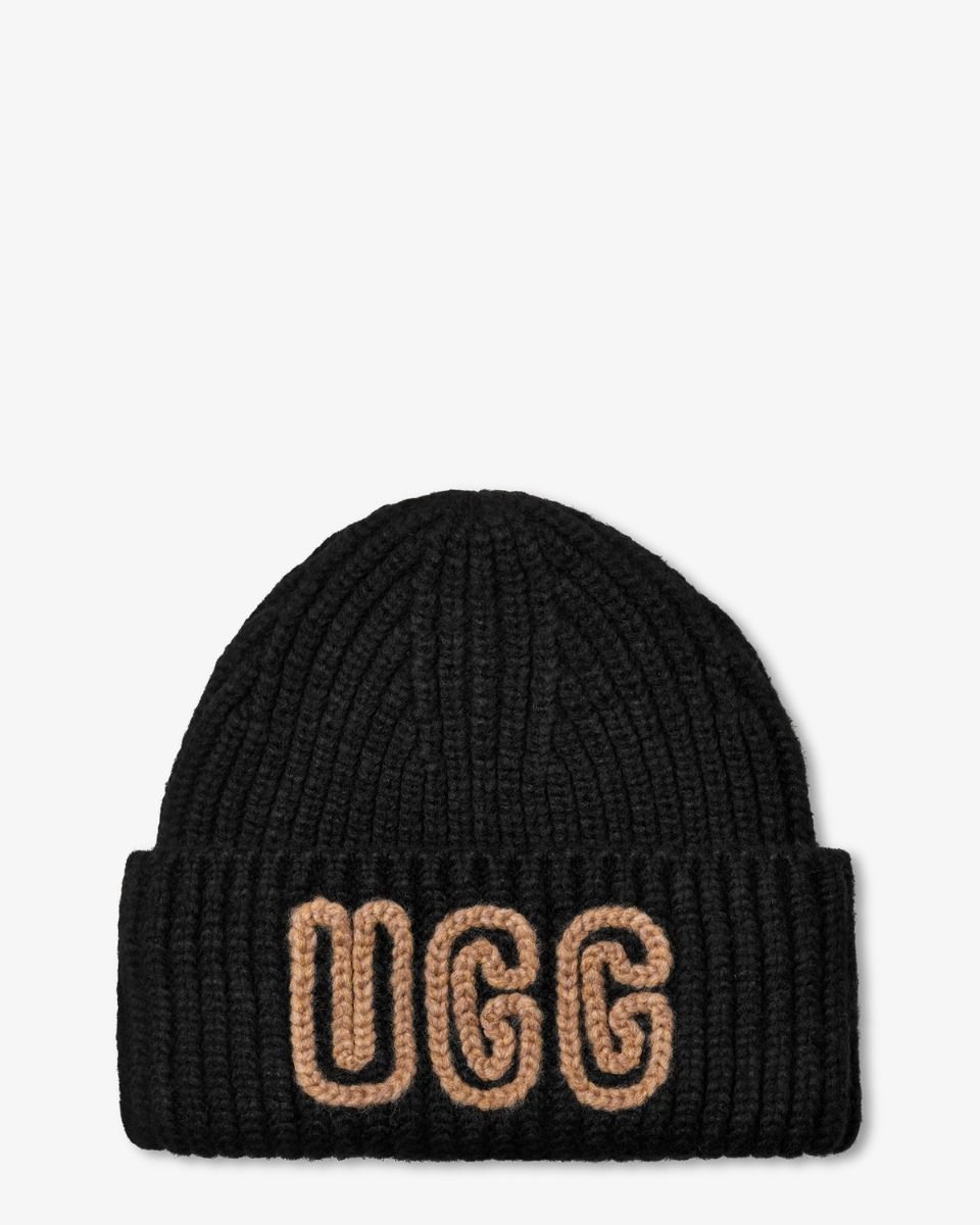 UGG Chunky Crafted Rib Beanie Black Muts
