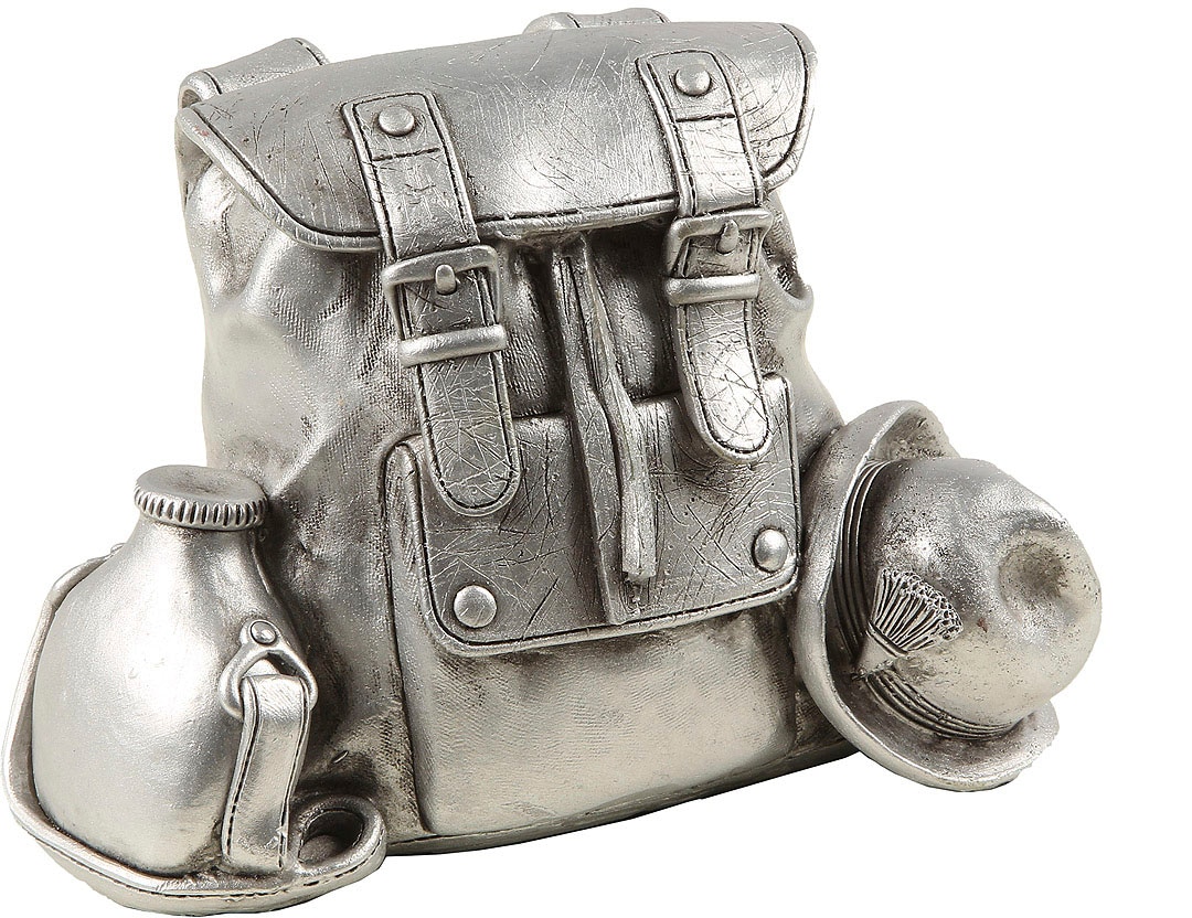 Ambiente Haus Spardose »Rucksack, silberfarben« Sparschwein, Retro-Design, ideales Geschenk