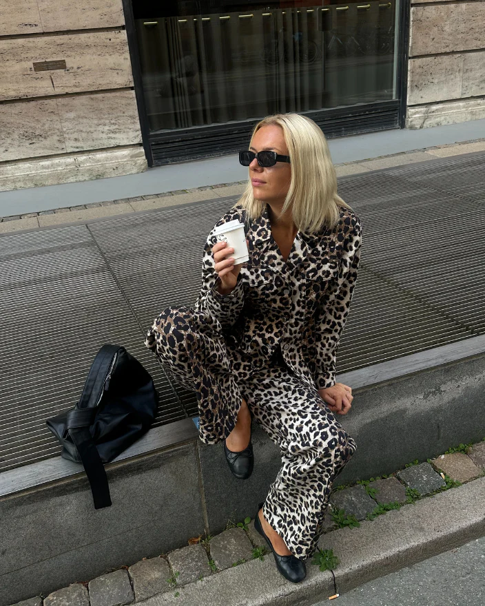Second Female  Aleo leopard jeans - Kelp