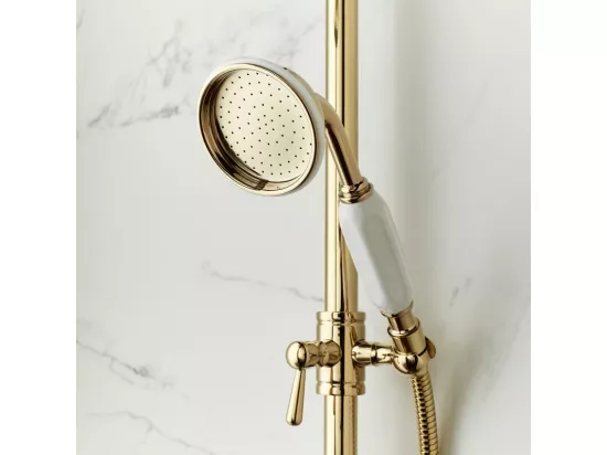Colonne de douche JACOB DELAFON Cléo 1889 Or beige + nettoyant Briochin