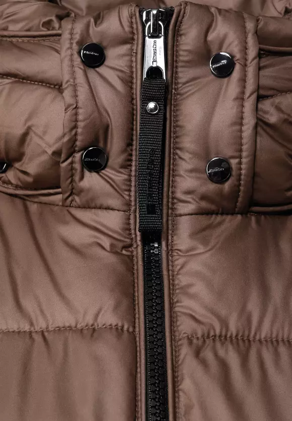 Gesteppte Jacke mit Zipper - cocoa brown