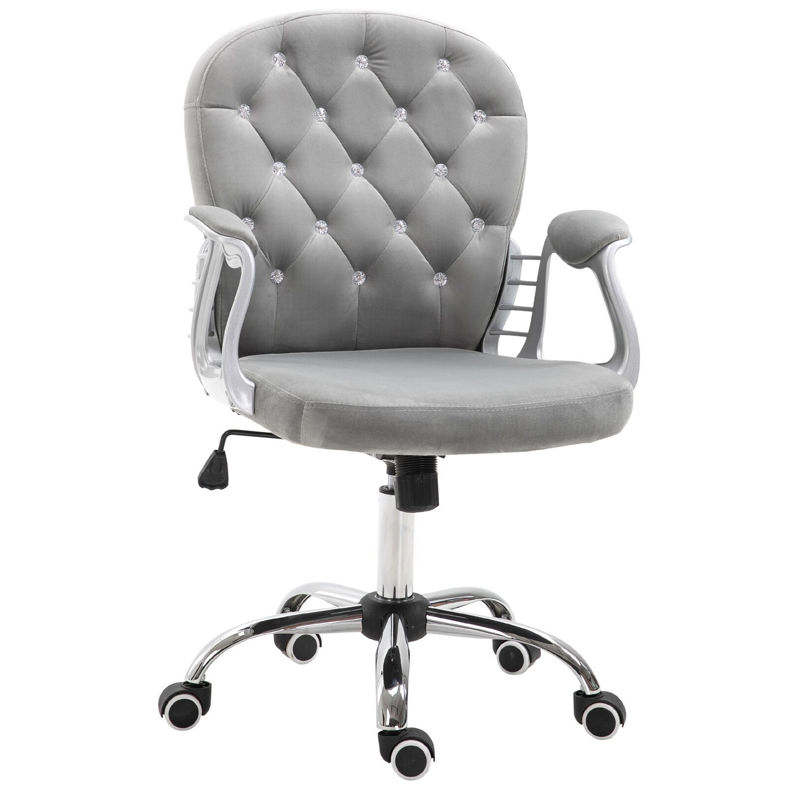 HOMCOM Drehstuhl im eleganten Design grau 60,5 x 59,5 x 95-105 cm (BxTxH)