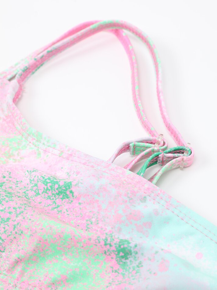 Conjunto de biquíni tie-dye de duas peças - Rosa