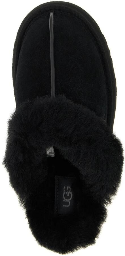 Ugg Slippers & Mules Plush Lined Black Slip-On Sandals With Thick Sole in zwart