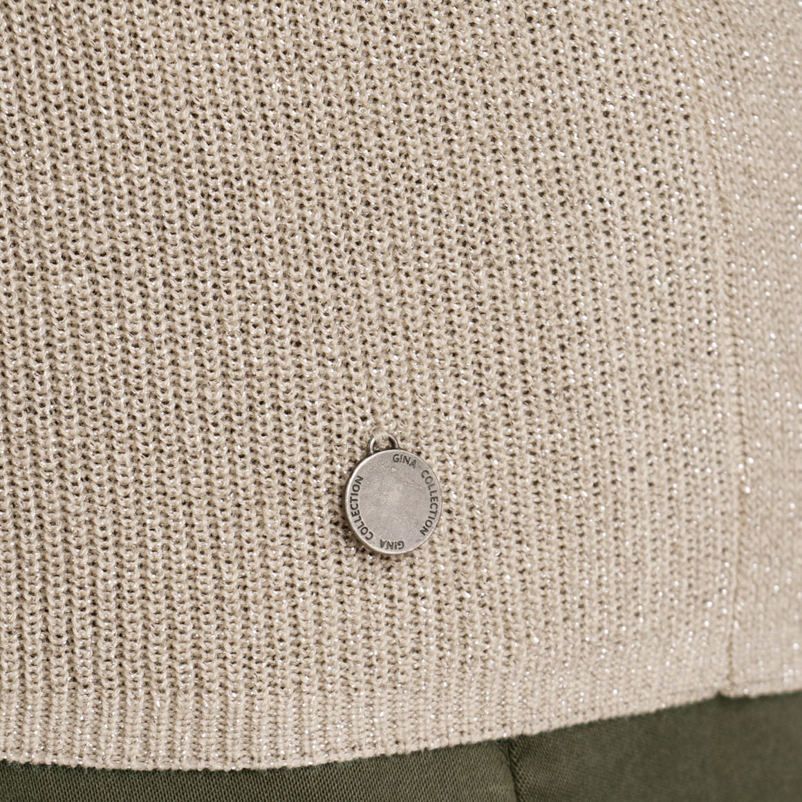 Gina Collection Damen Top mit Effektgarn beige