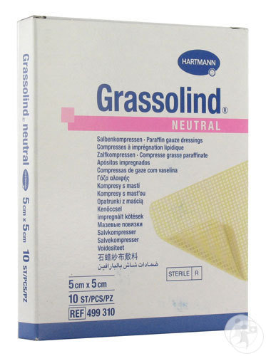 Hartmann Grassolind Neutral Compresses Imprégnées 5x5cm Pièces 10 (4993102)