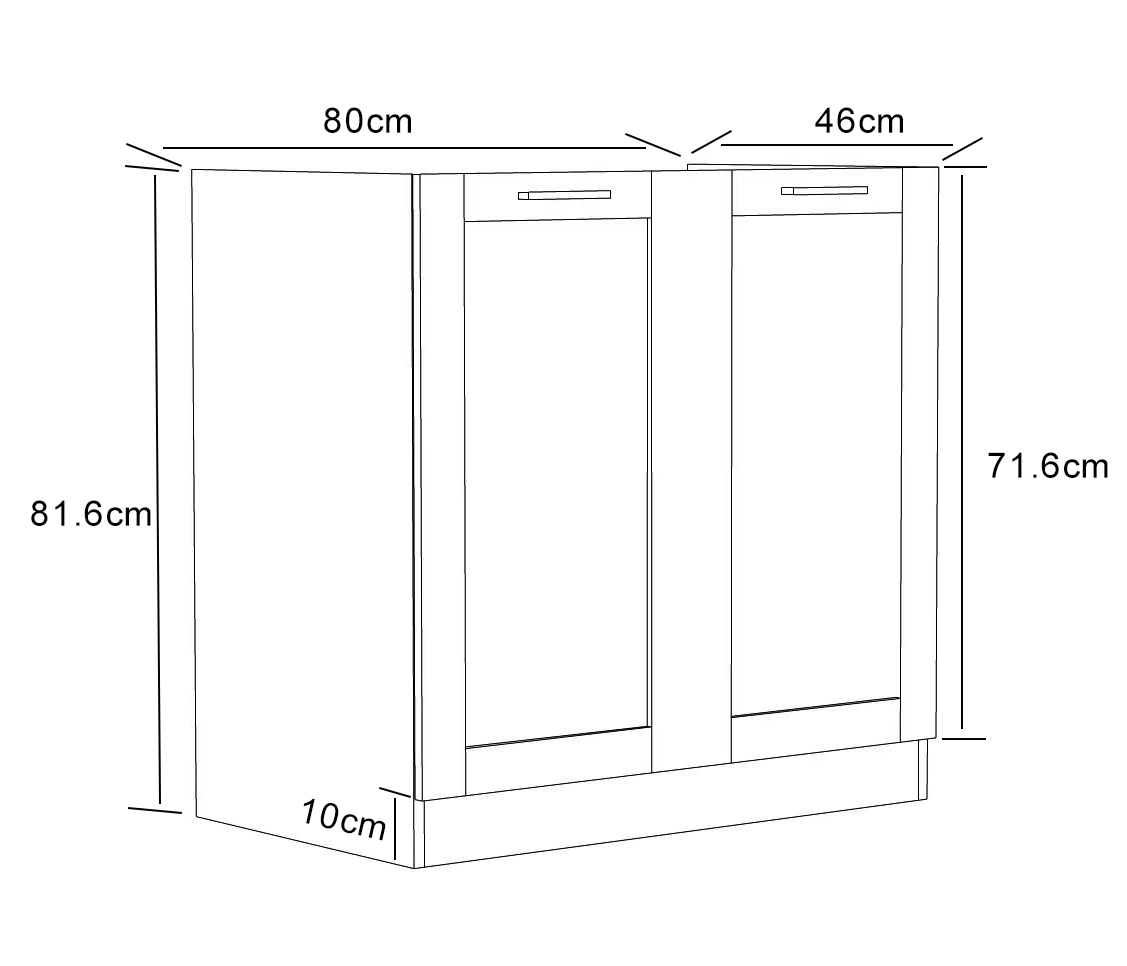 Spülenunterschrank COLURA - weiß - 80 cm