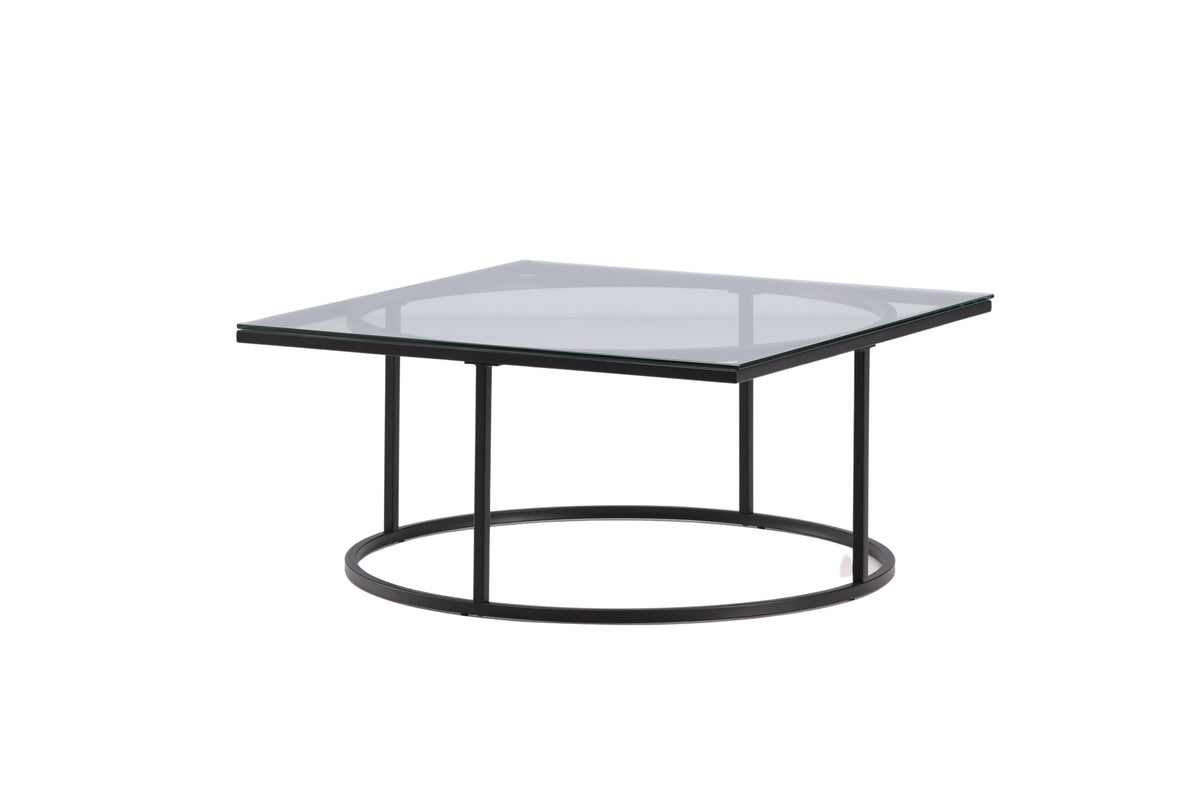 Glesborg Salontafel - 90 x 90 cm - zwart met glas