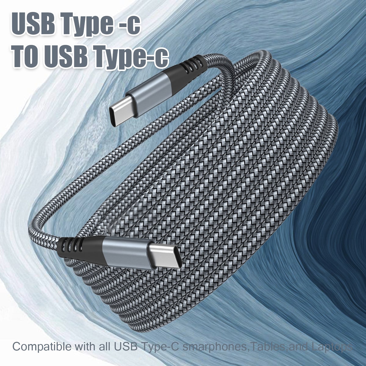 USB-C ladekabel 60 W hurtiglading Grå 1 m