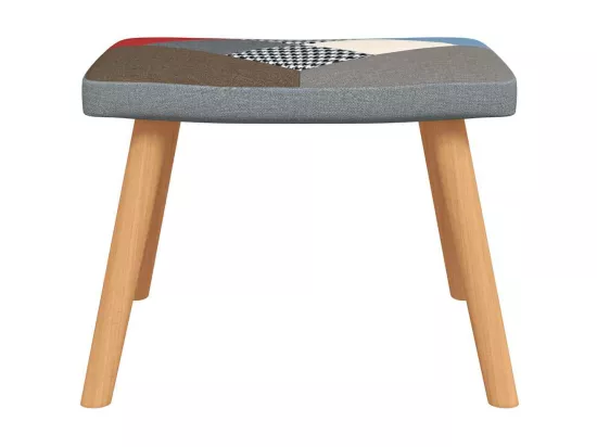 Chaise de relaxation avec repose-pied Patchwork Tissu
