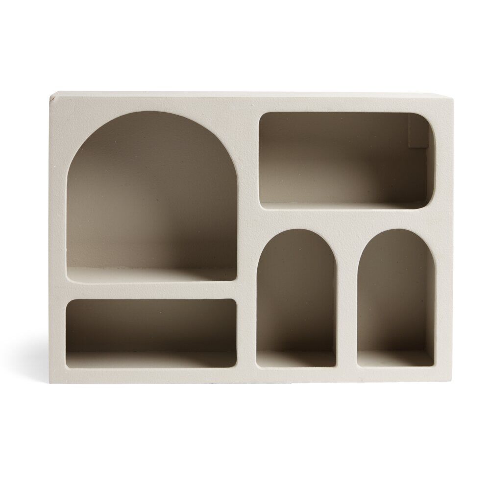 Étagère en bois 6 niches blanc 40x9xH28cm
