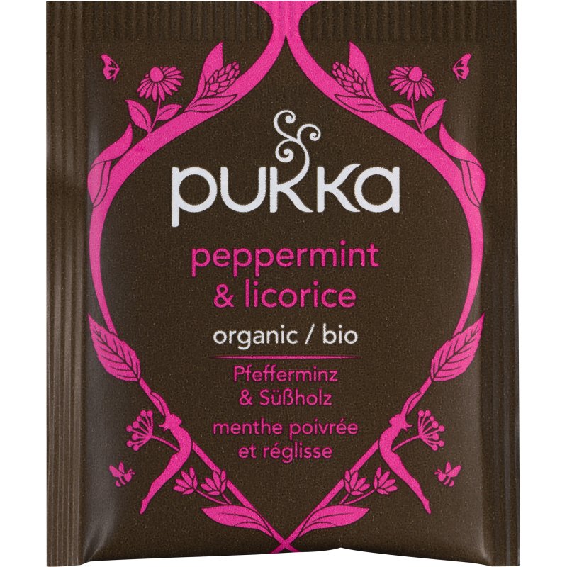 Infusion menthe poivrée et réglisse Bio Pukka - Boîte de 20 sachets