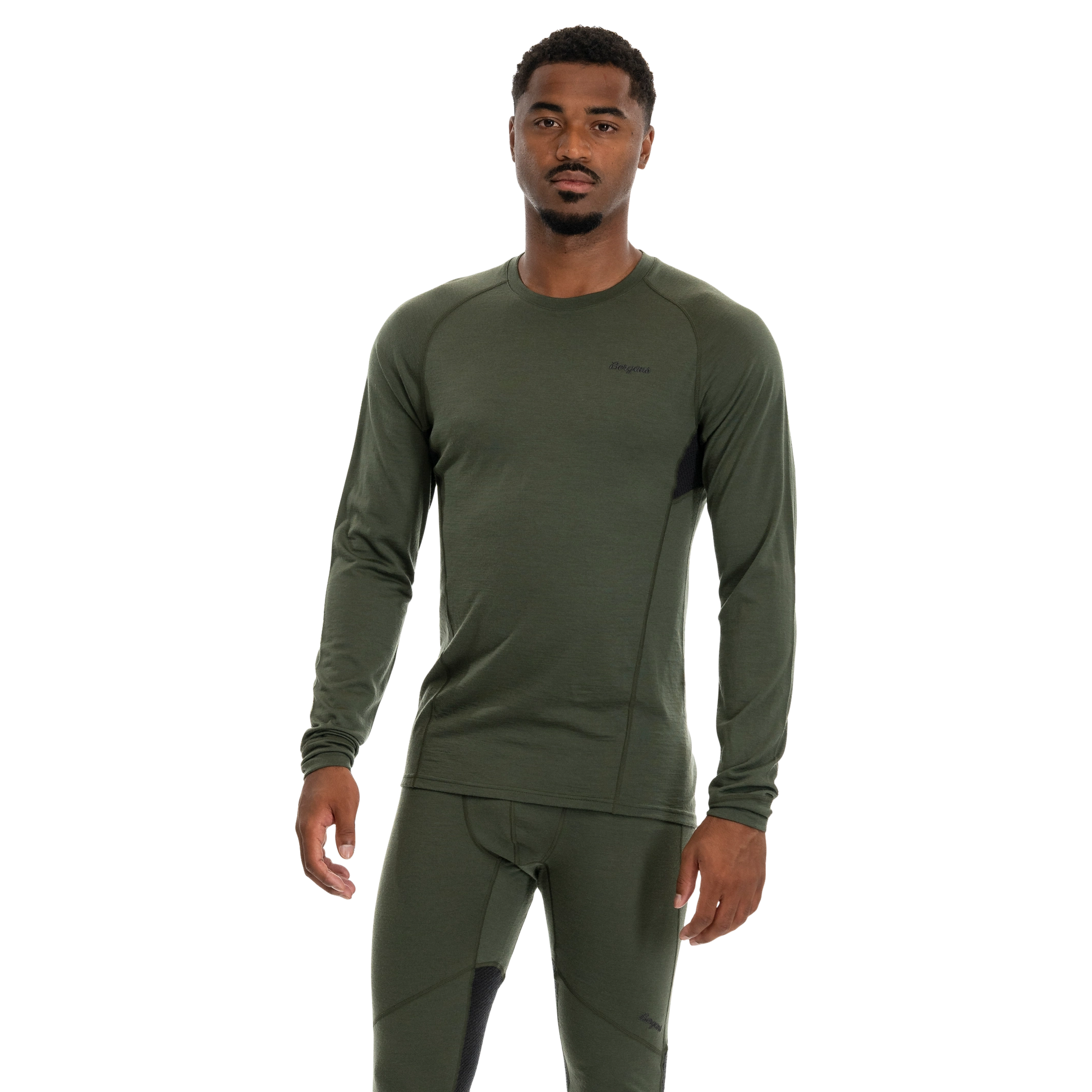 Inner:Pure Merino Long Sleeve Men Pine Forest / Dark Shadow Grey