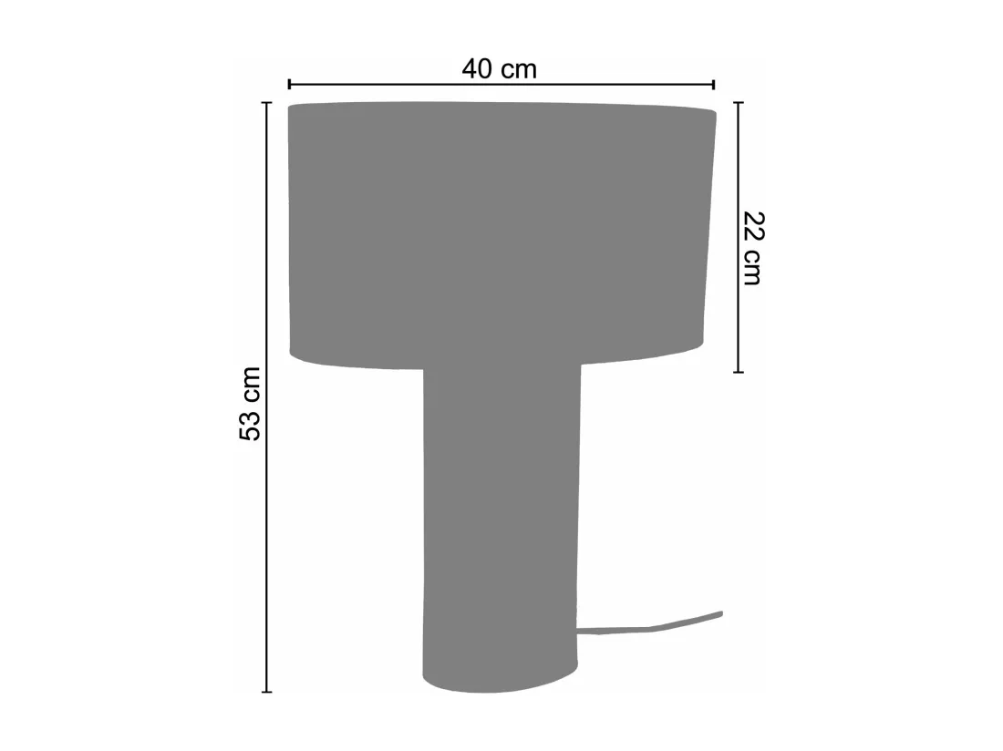 Lampe a poser trepied métal,blanc 62 cm.
