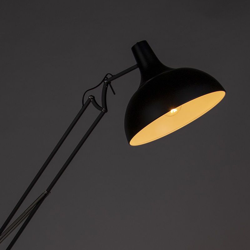 Industriële vloerlamp zwart verstelbaar - Hobby