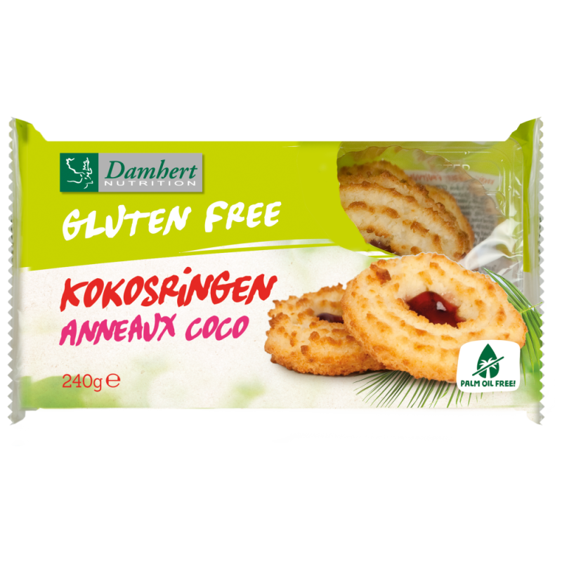 Damhert Kokosringen Fruitvulling Glutenvrij 240 gram