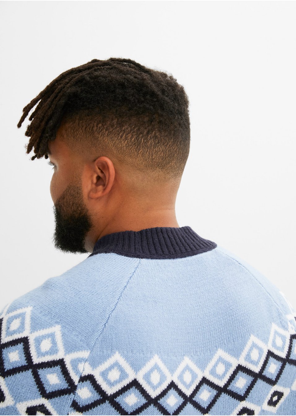Pull norvégien à col montant en matières recyclées