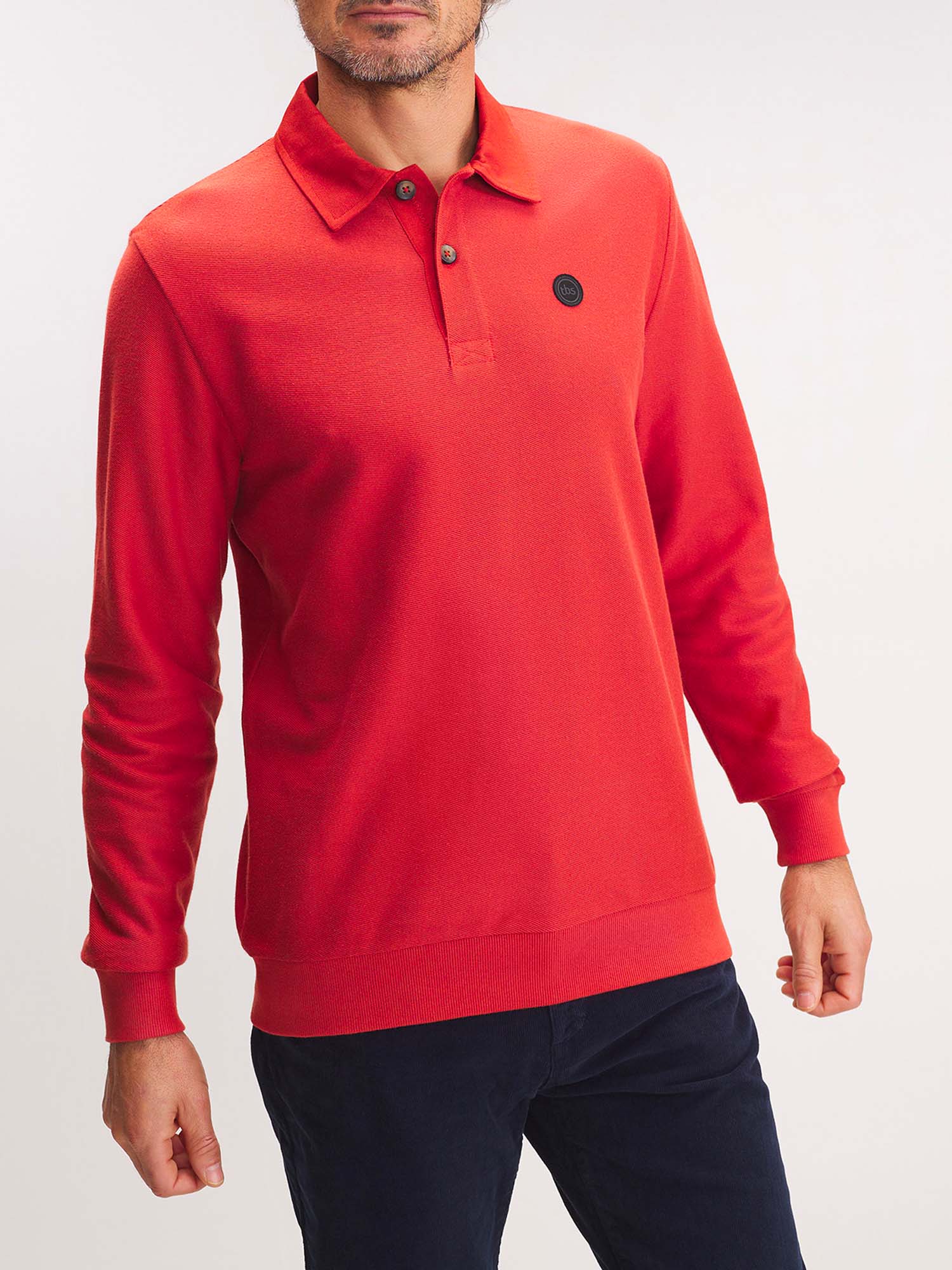 Polo Homme Manches Longues Orange