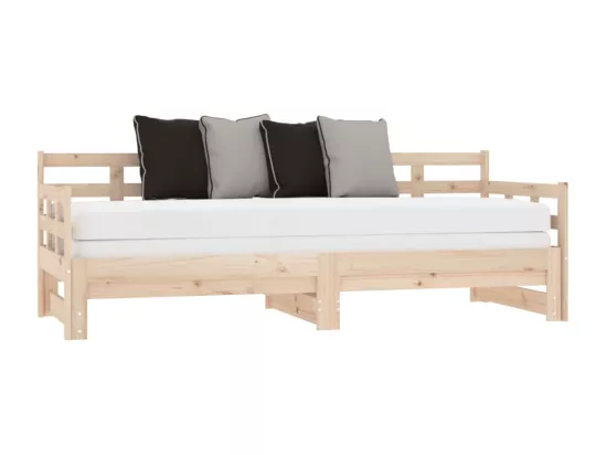 Lit coulissant sans matelas bois de pin massif 2x(90x190) cm