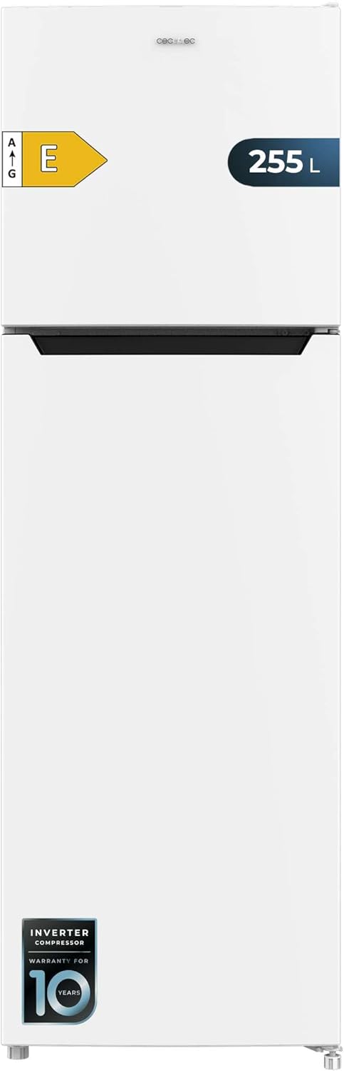 Cecotec Kühl-Gefrierkombination 250L Bolero CoolMarket Combi 250 WD Black Glass D. Inverter Plus Kompressor Kühl-Gefrierkombination Schwarzes Glas 180x55cm, No Frost, Wasserspender, Energieklasse D