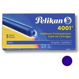 Cartouche pelikan longue standard encre bleue effaçable étui 5 unités