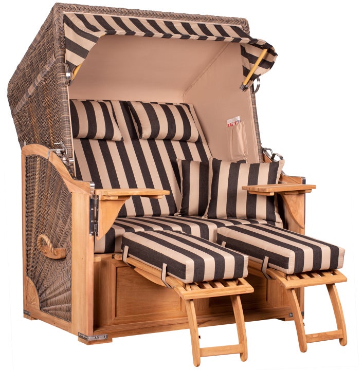 Strandstoel Nordstrand Teak PE grijs design 581