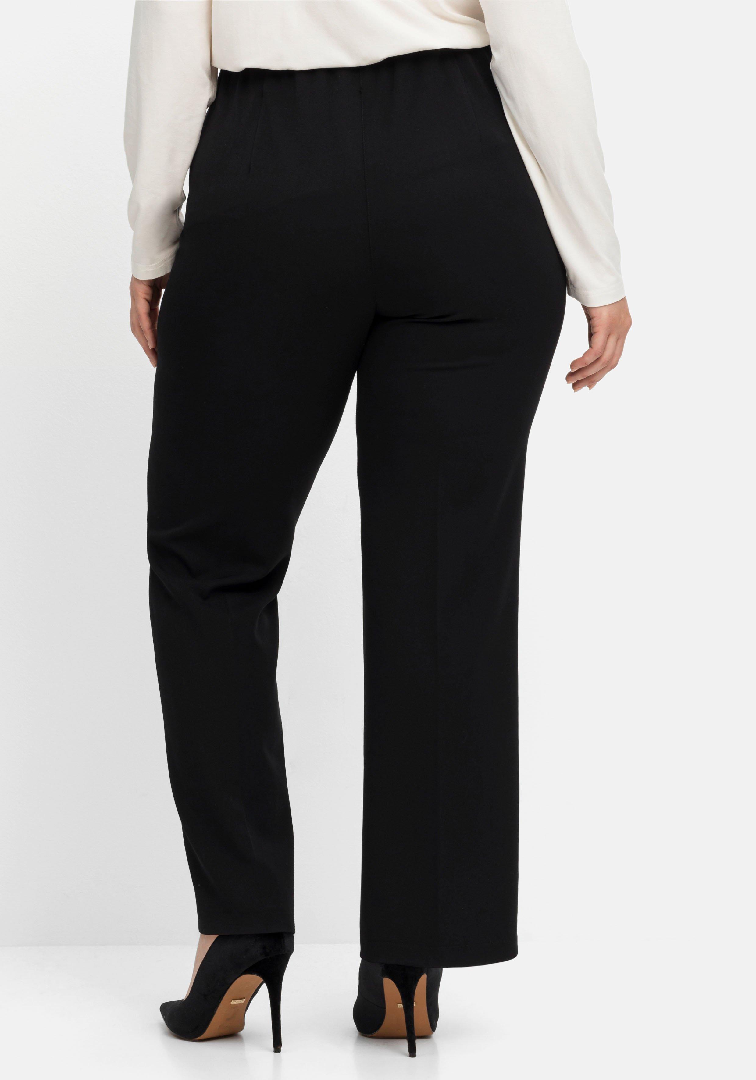 Schlupfhose mit Bügelfalten und Deko-Zipper