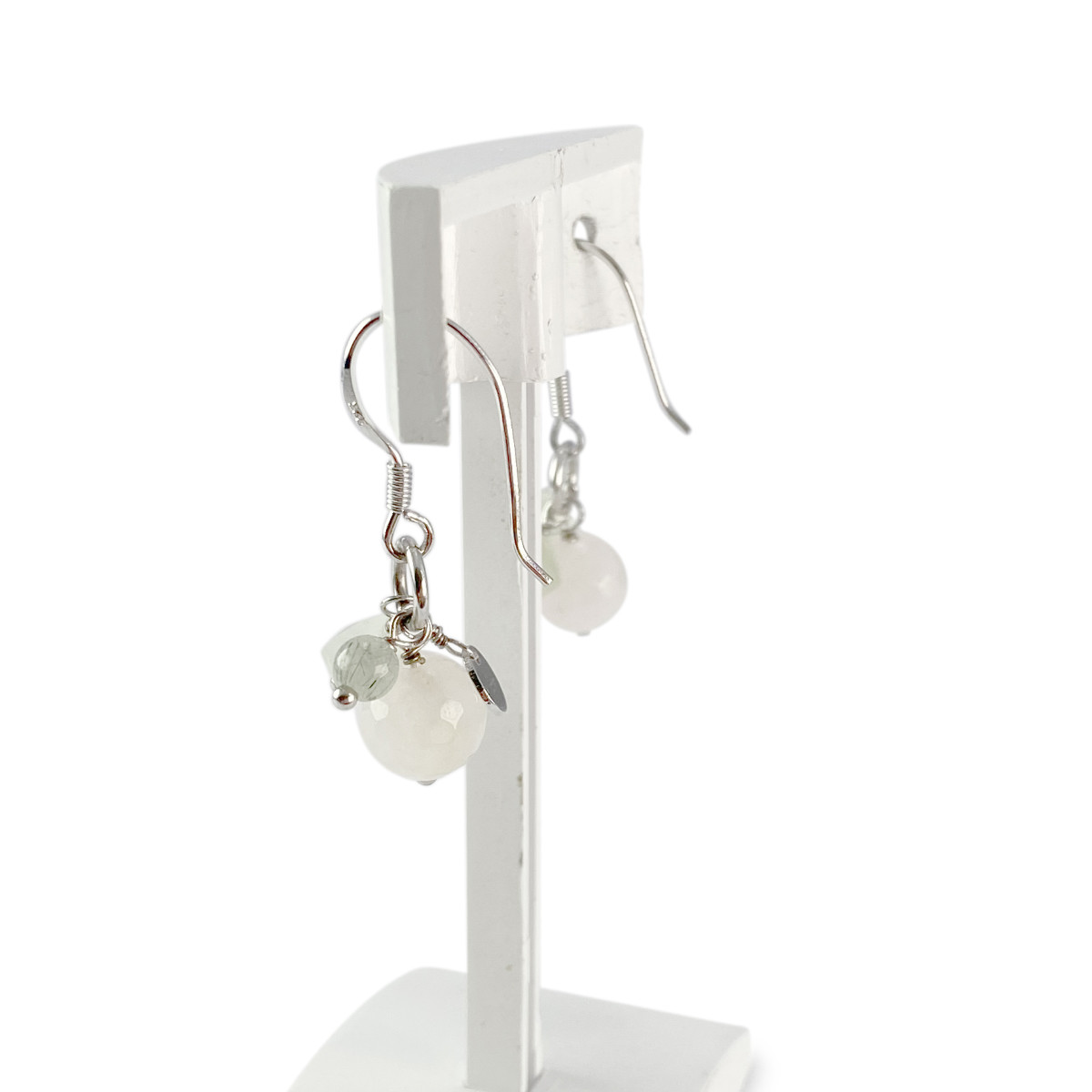 Boucles d'oreilles d'occasion argent 925 quartz préhnite