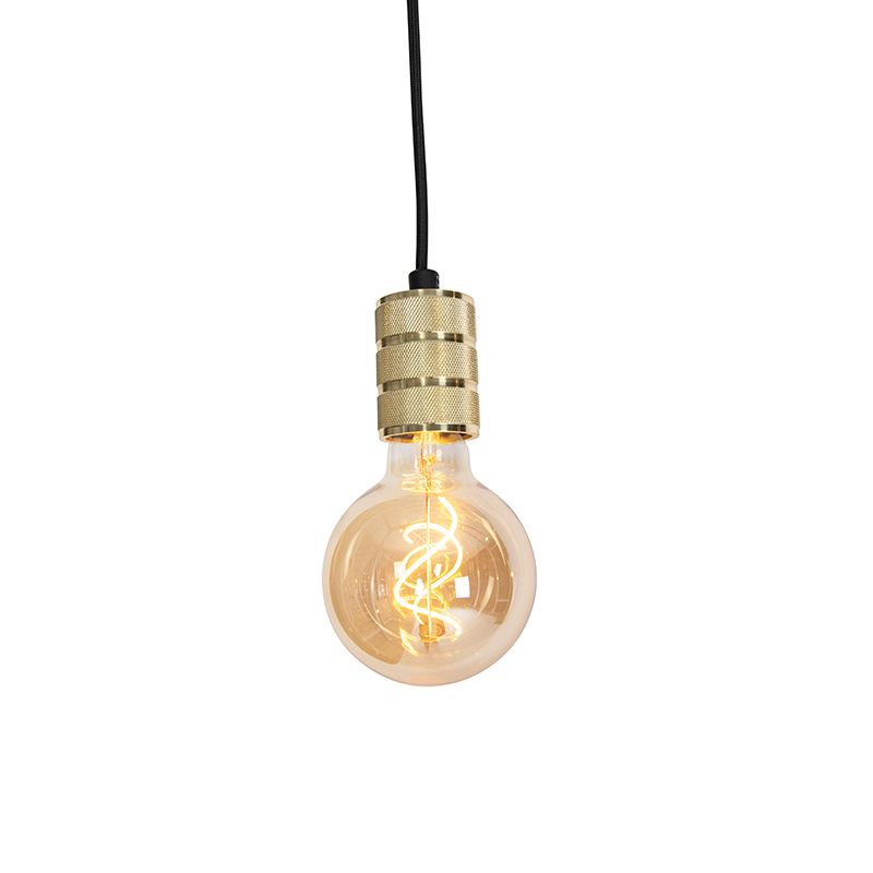 Modern railsysteem met 3 spots en 3 hanglampen goud 1-fase - Iconic Cavalux Jeana