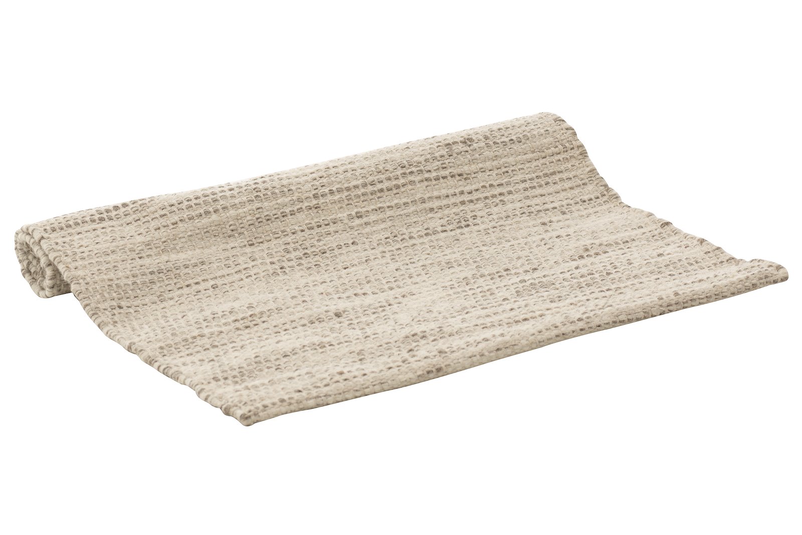 Lærdal gulvteppe 200x290 cm. Offwhite/lysgrå ull/bomull håndvevd
