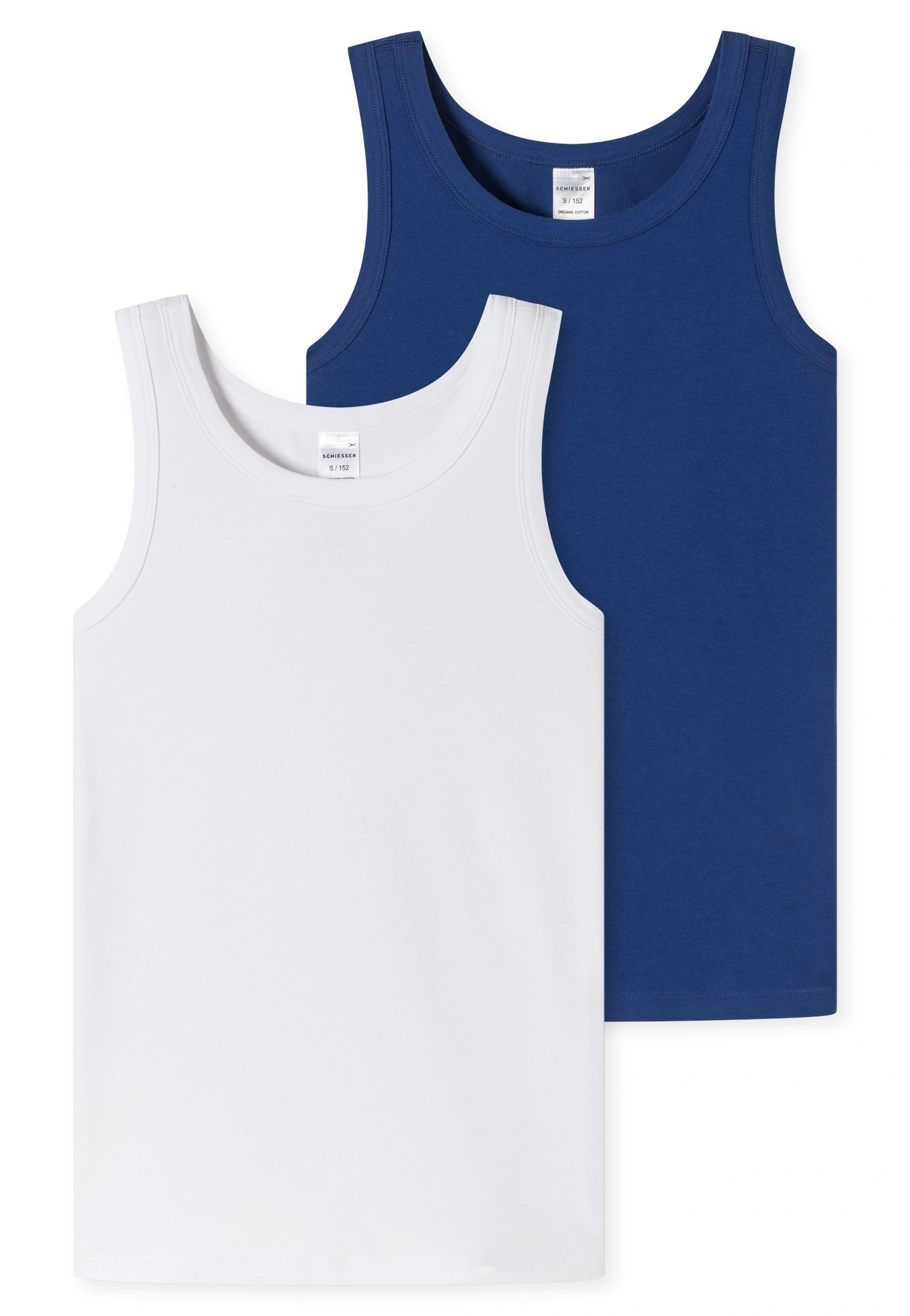 Unterhemd UNI 2er Pack in weiß/blau