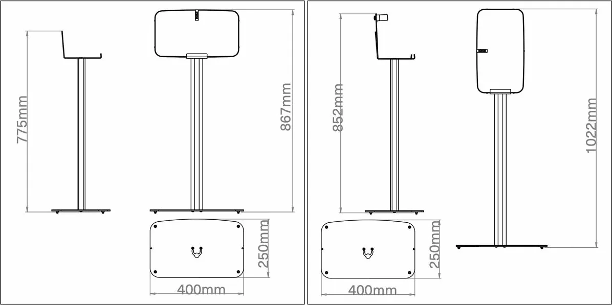 Mountson Premium MS52P Noir Pieds pour enceintes