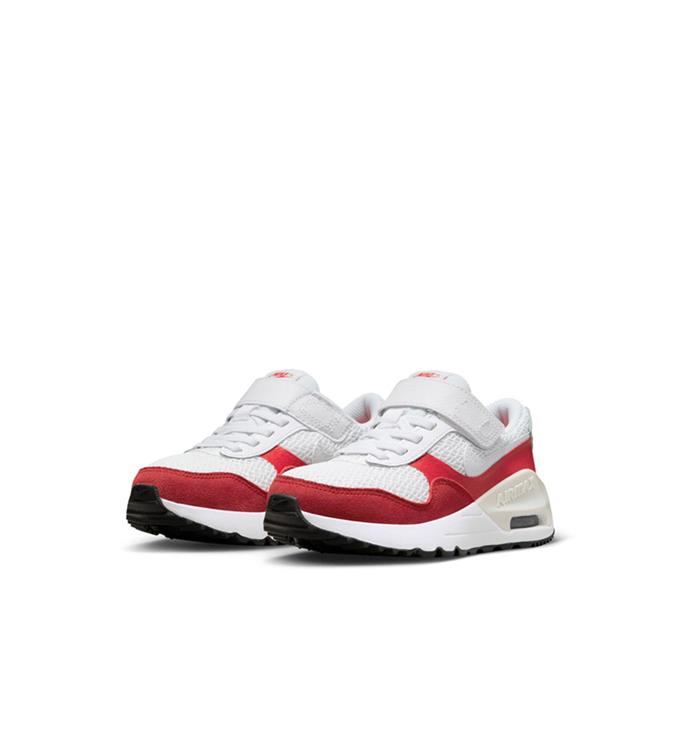 NIKE AIR MAX SYSTM LITTLE KIDS SH WHITE-WHITE-UNIVERSITY-RED-PHO
