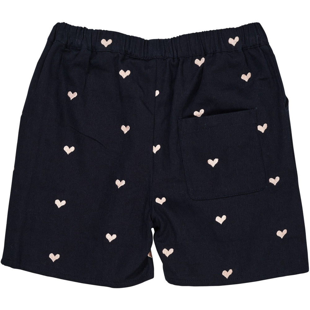 Køb COPENHAGEN COLORS Navy W. Soft Pink Hearts Twill Heart Shorts
