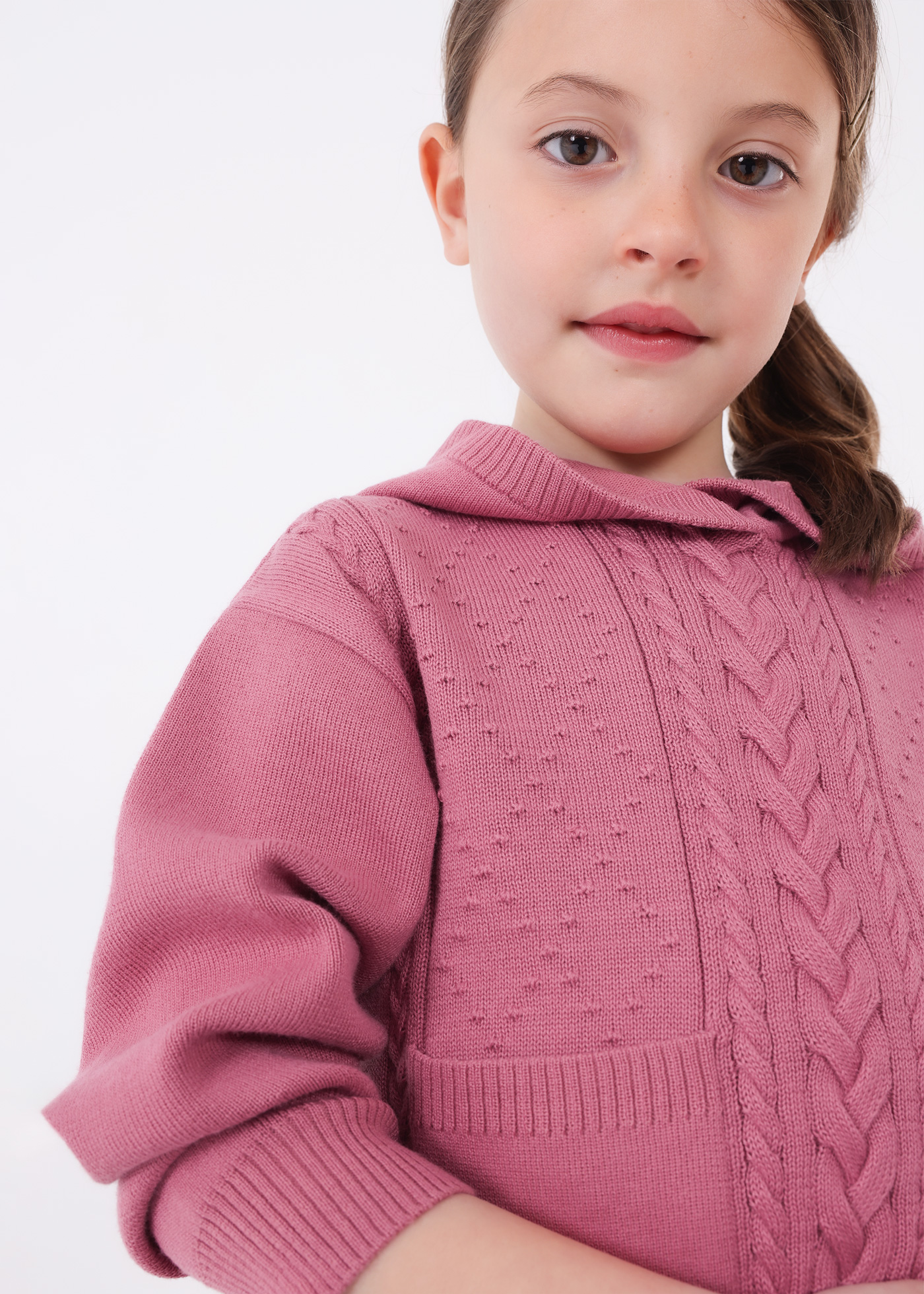 Conjunto de tricô de duas peças para meninas