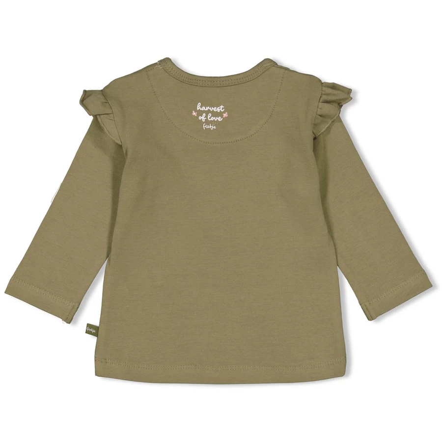 Feetje Langarmshirt Harvest Of Love Olive