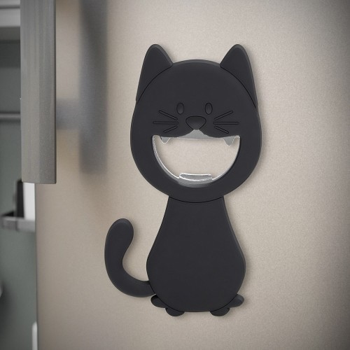 Abridor de garrafas em formato de gato Katy, cinza