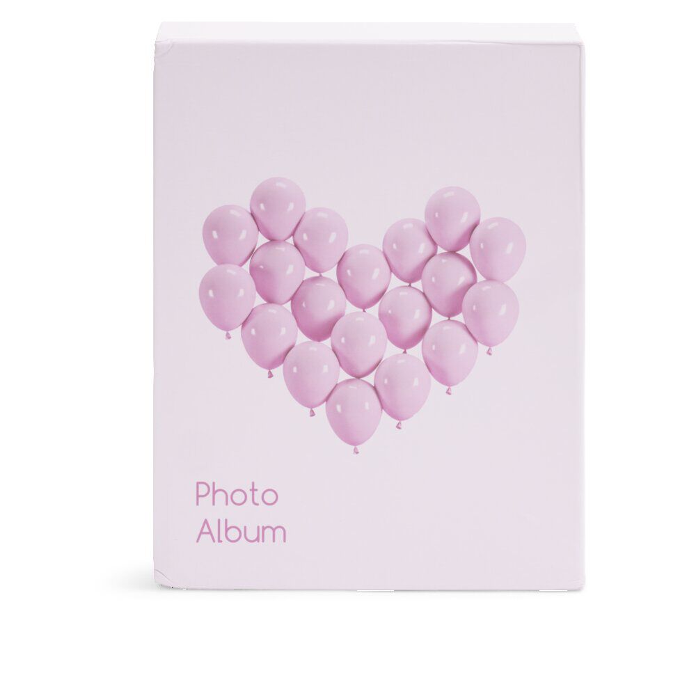 Album photo motif coeur 21x26cm - 2 modèles rose ou bleu