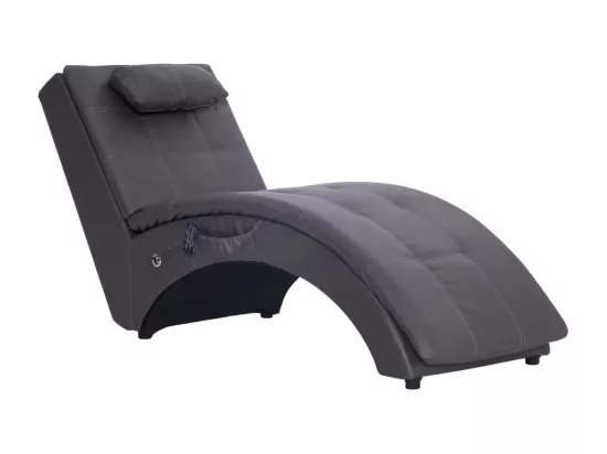 Prolenta Premium - Chaise longue de massage avec oreiller Gris Similicuir