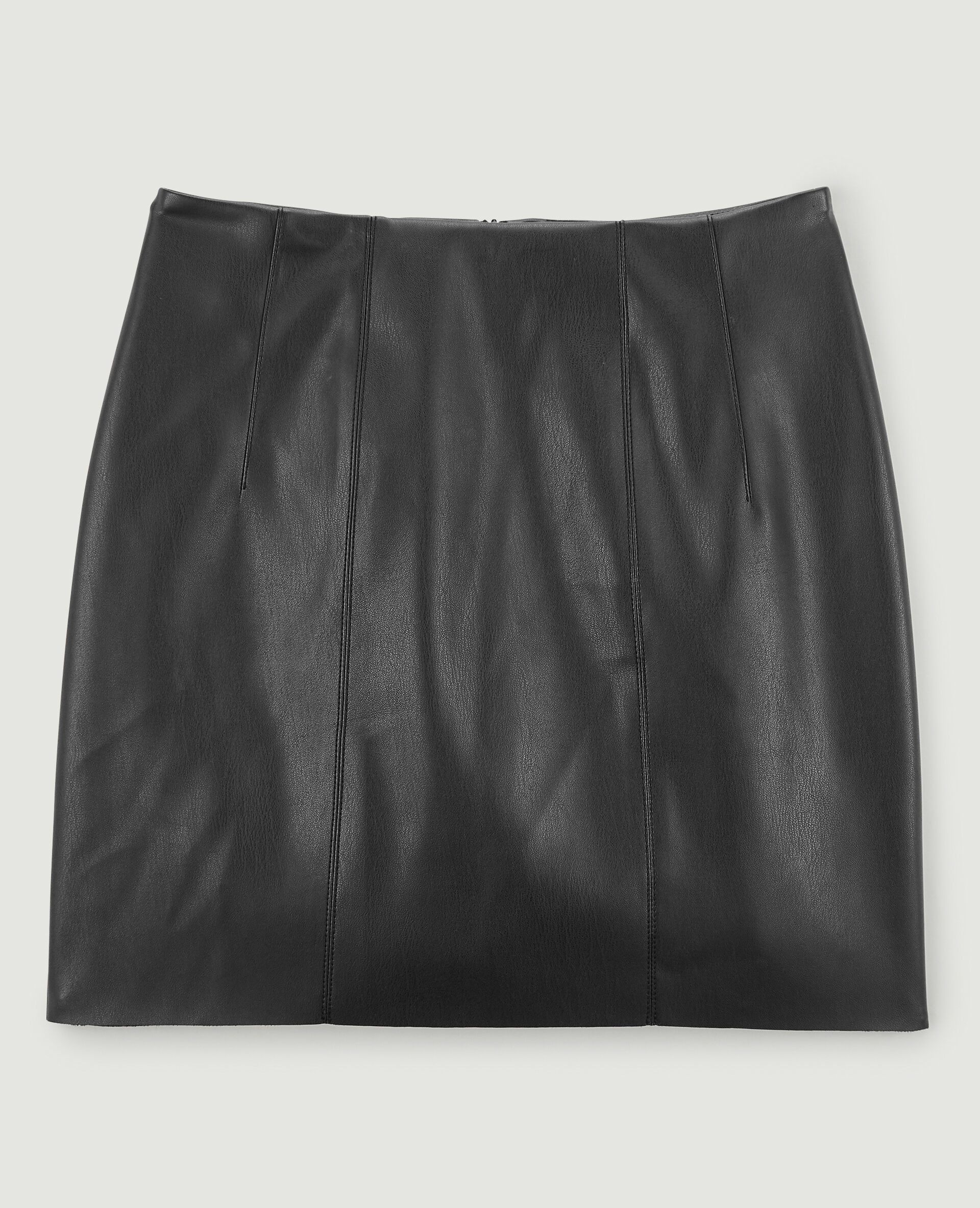 Jupe courte en simili cuir - Noir