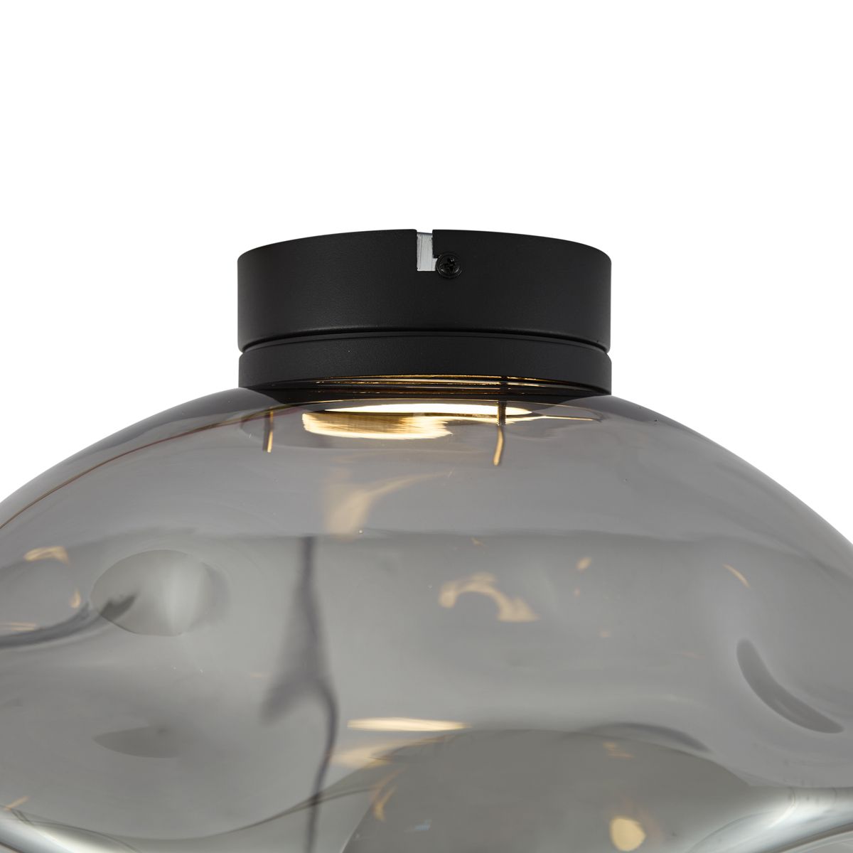 Design plafondlamp zwart met smoke glas - Gemma
