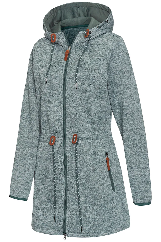 LASCANA Strickfleecejacke mit Kapuze mit Kapuze