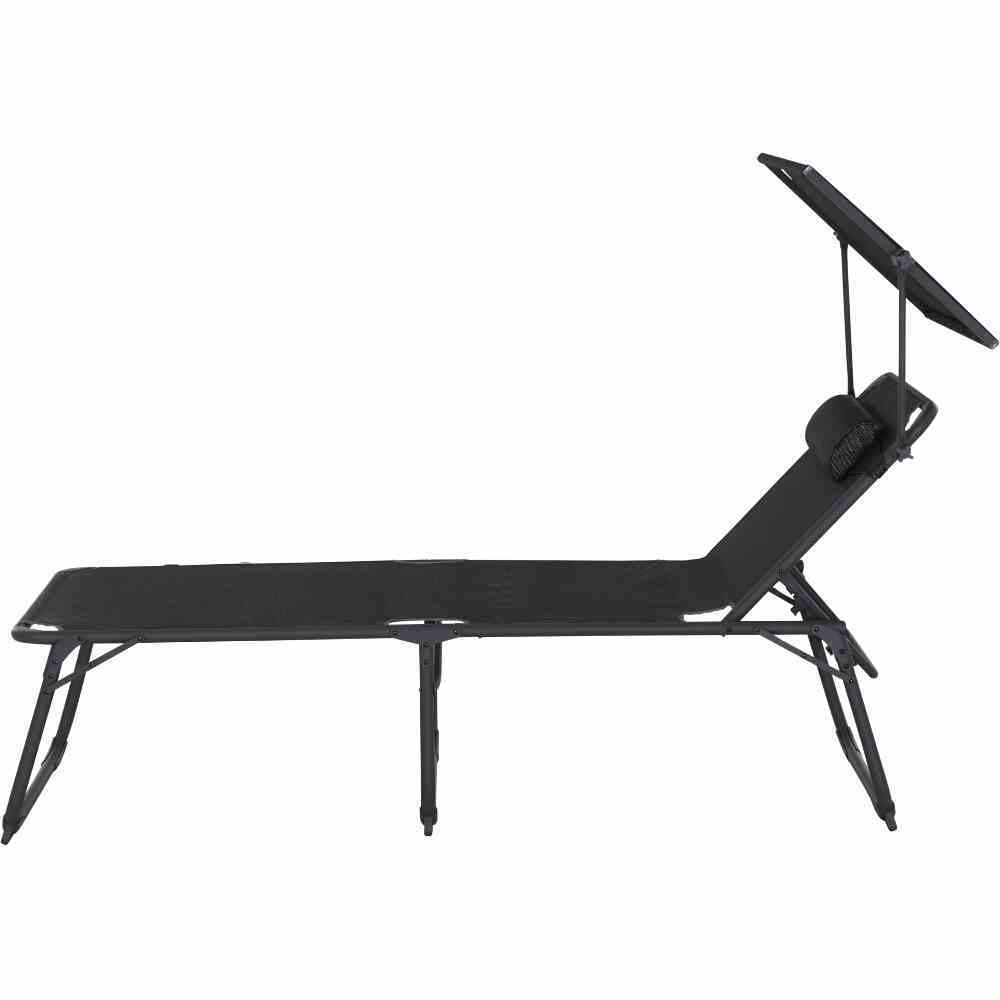 Sonnenliege - anthrazit - Aluminium - verstellbar