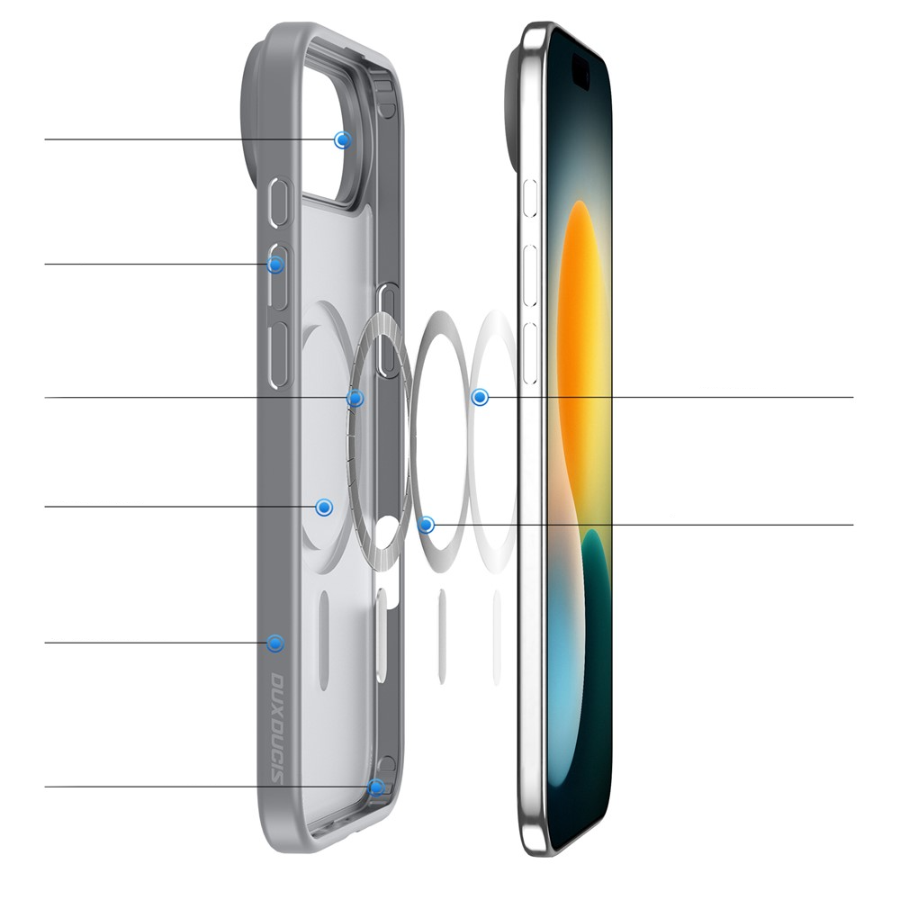 iPhone Air MagSafe Hybrid Hardcase Hülle mit TPU Bumper - Grau