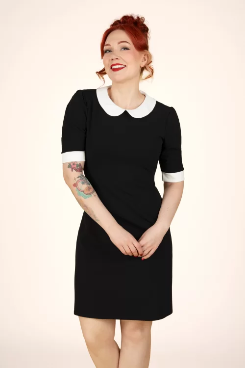 Vintage Chic for Topvintage Ebony jurk in zwart en wit