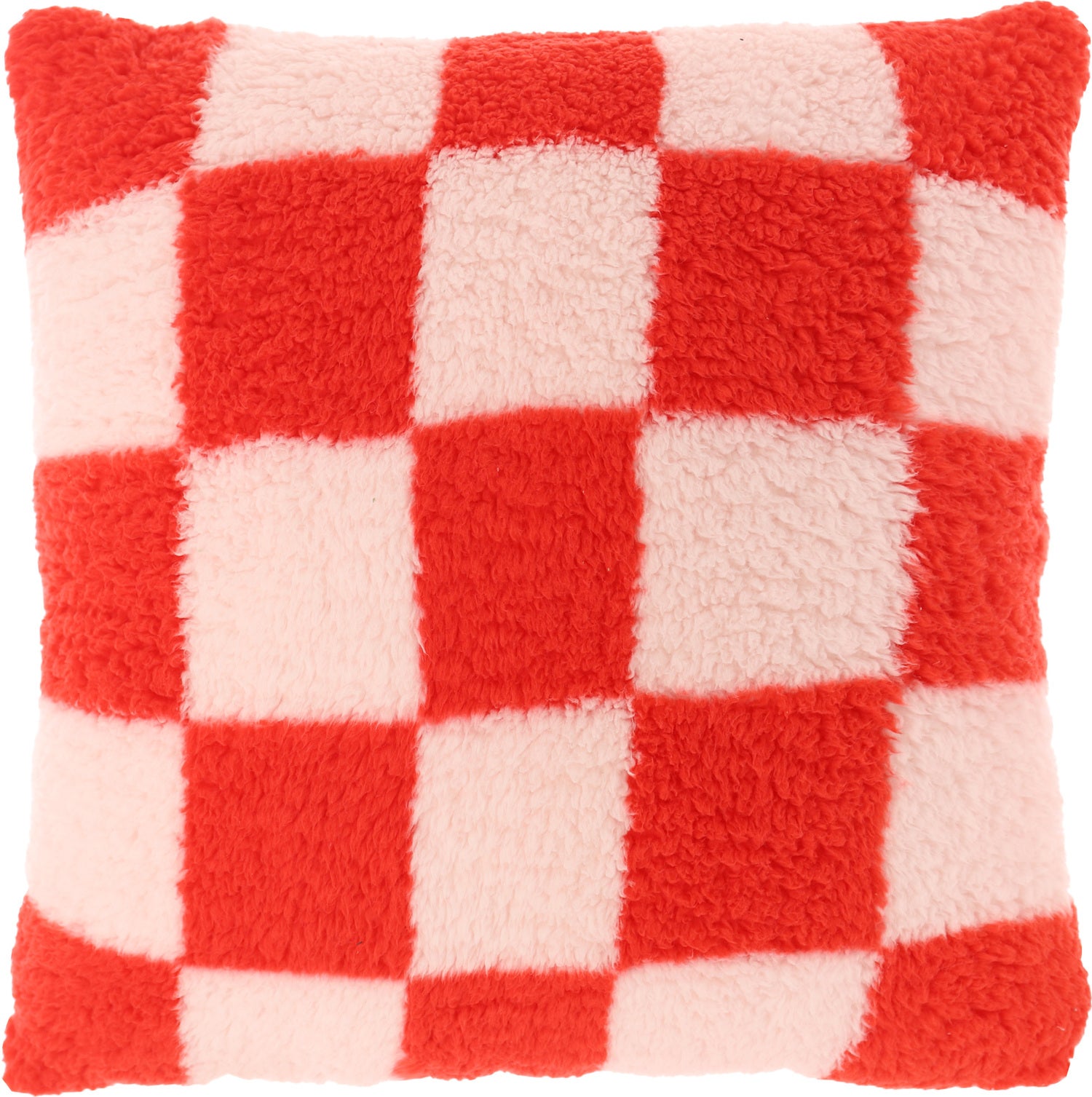 Unique Living sierkussen Check rood / roze 53 x 53 cm