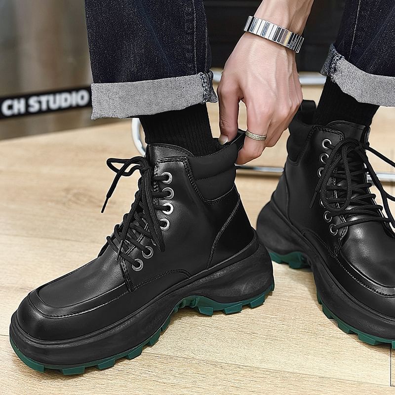 Tanzanite - Veterschoenen met plateauzool