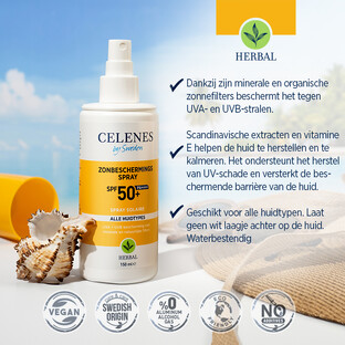 Celenes by Sweden SPF50  Herbal Zonbeschermingsspray 150ML