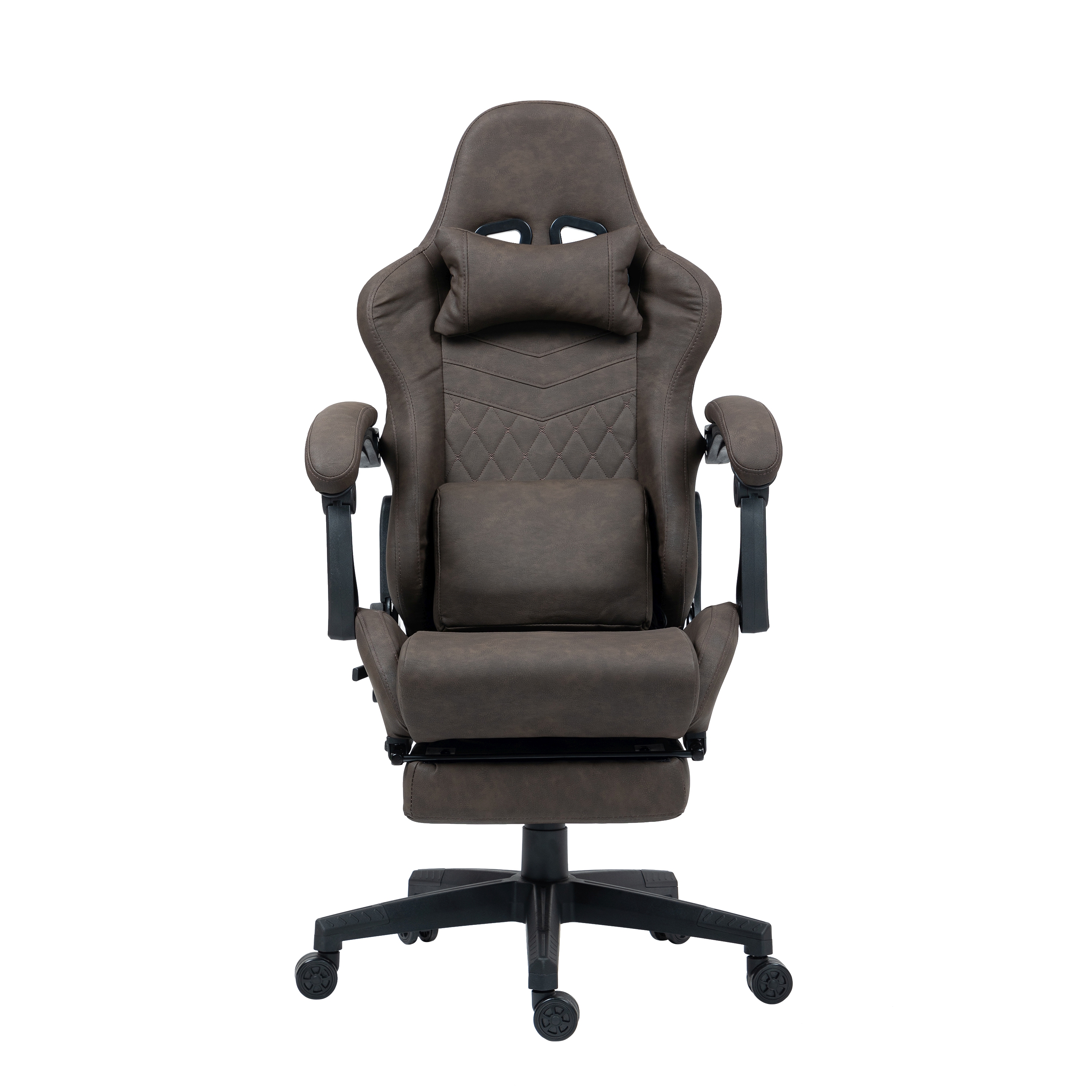 Gamingstuhl Bürostuhl Leder mit Massagefunktion GREG braun